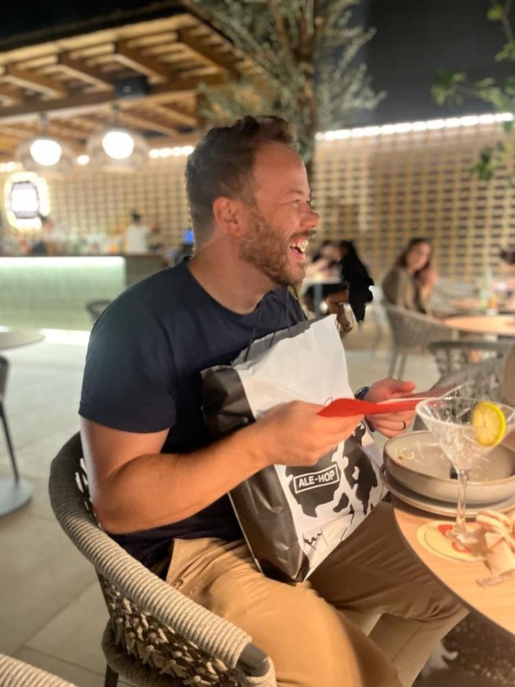 Mike at a birthday celebration